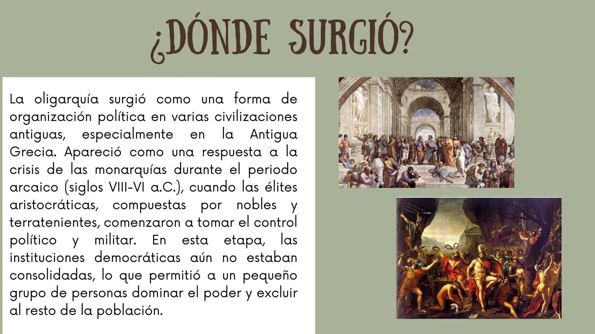 # OLIGARQUÍA # ¿QUÉ ES LA OLIGARQUÍA?
Es un sistema político en el que el
poder es controlado por un
pequeño grupo de personas.
Proviene d