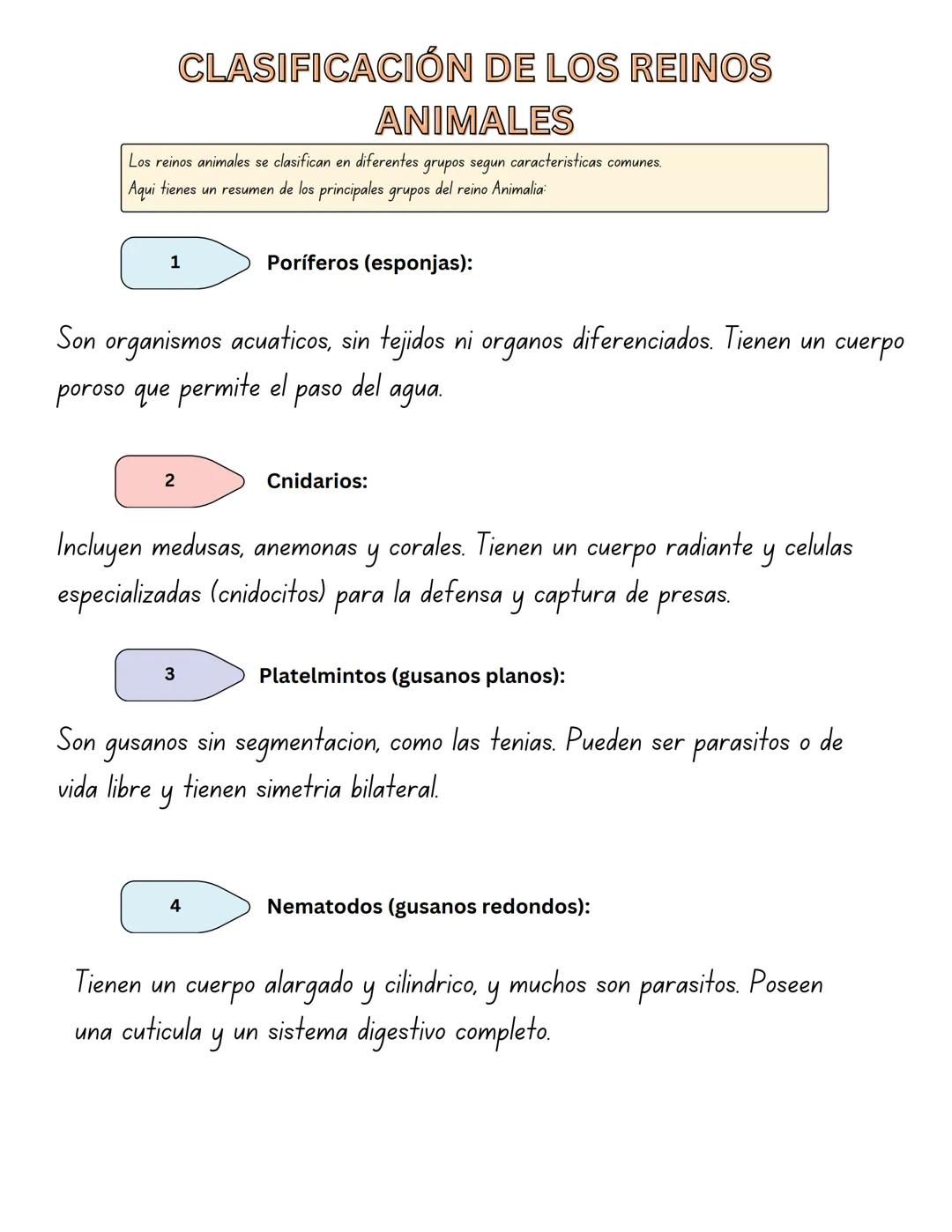 CLASIFICACIÓN DE LOS REINOS
ANIMALES
Los reinos animales se clasifican en diferentes grupos segun caracteristicas comunes.
Aqui tienes un re