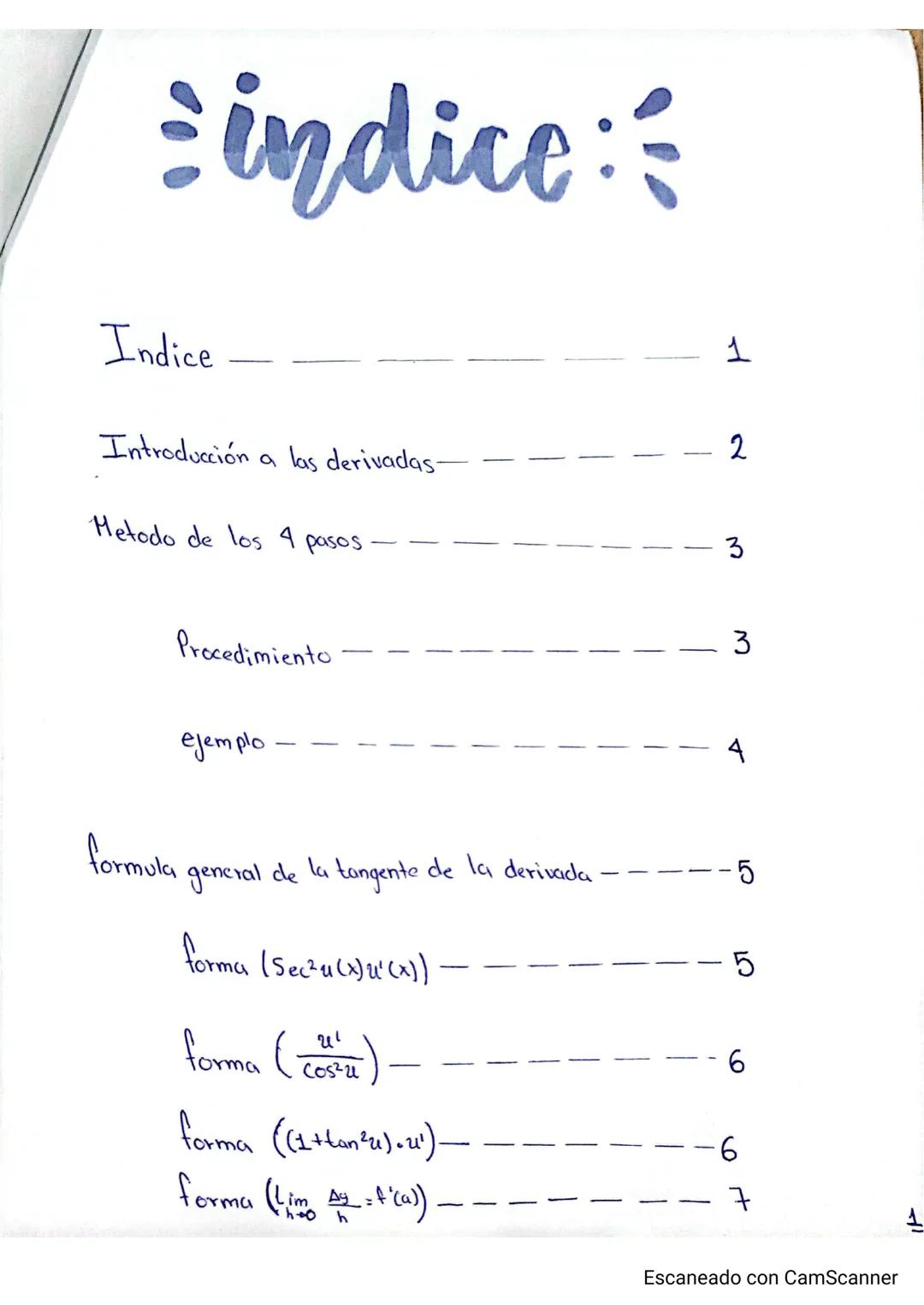 # CÁLCULO
# Diferencial
Escaneado con CamScanner # indice:
Indice -----------------------------------------------------------------------