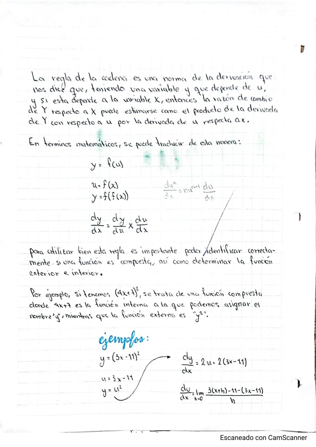 La
regla
nos dic
de la cadena es una norma de la derivación que
que,
teniendo una variable
y que depende de u,
У
Si esta depende a la variab