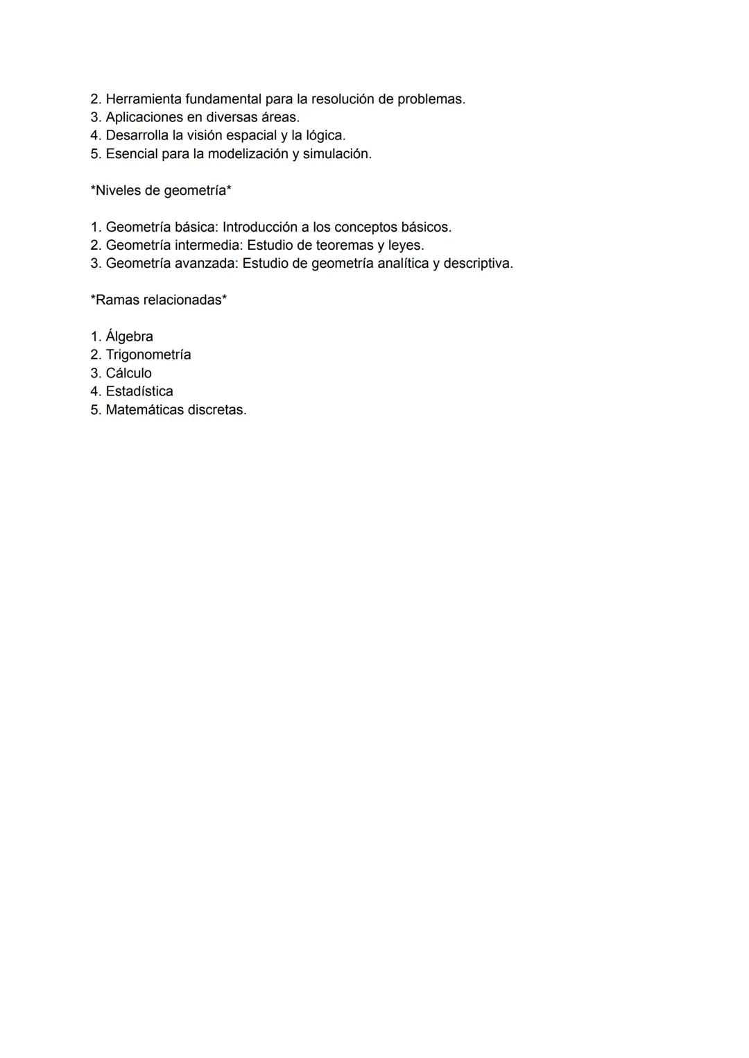 # GEOMETRÍA
La geometría es la rama de las matemáticas que se ocupa del estudio de las formas,
tamaños y posiciones de los objetos en el es