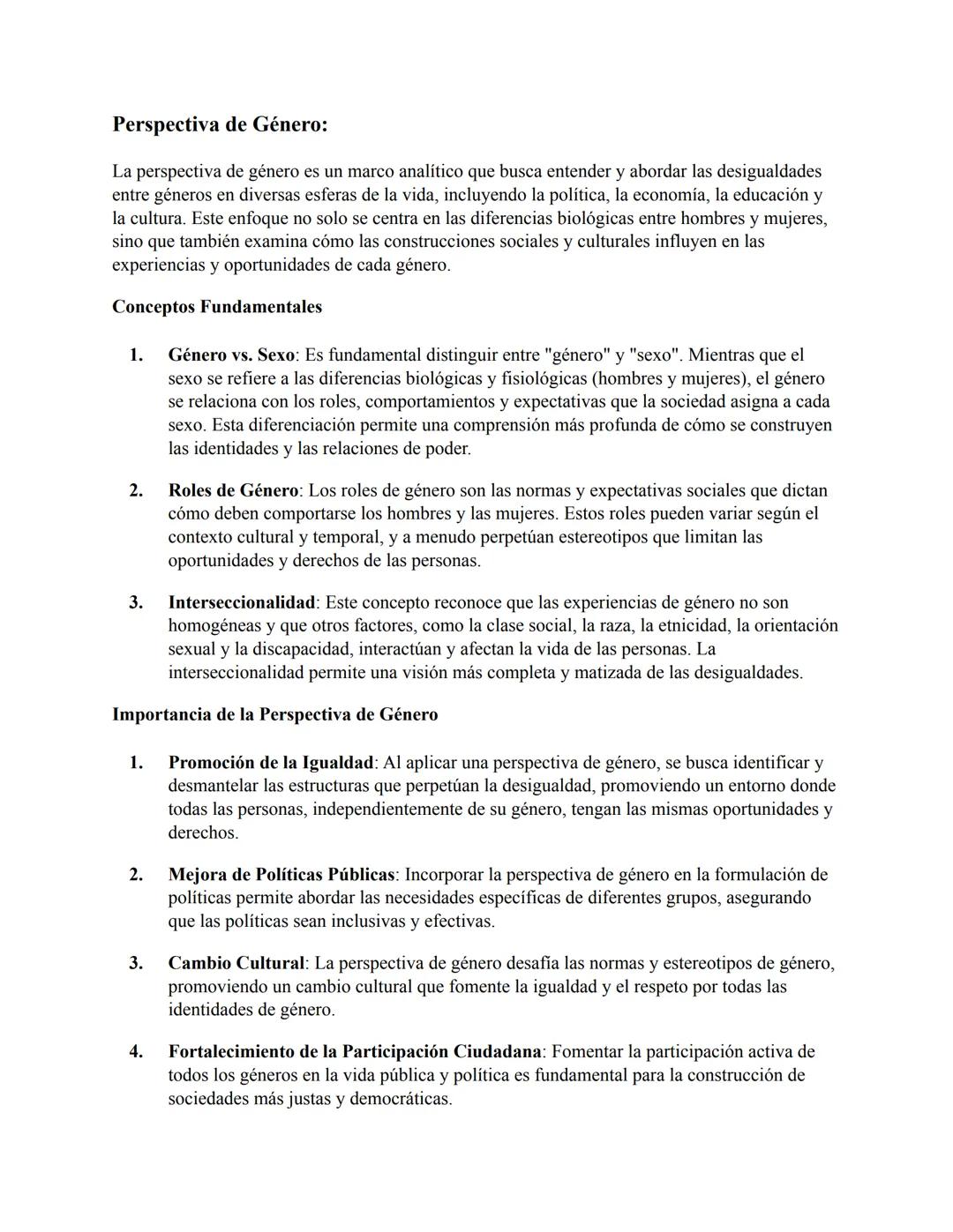 # Perspectiva de Género:
La perspectiva de género es un marco analítico que busca entender y abordar las desigualdades
entre géneros en div