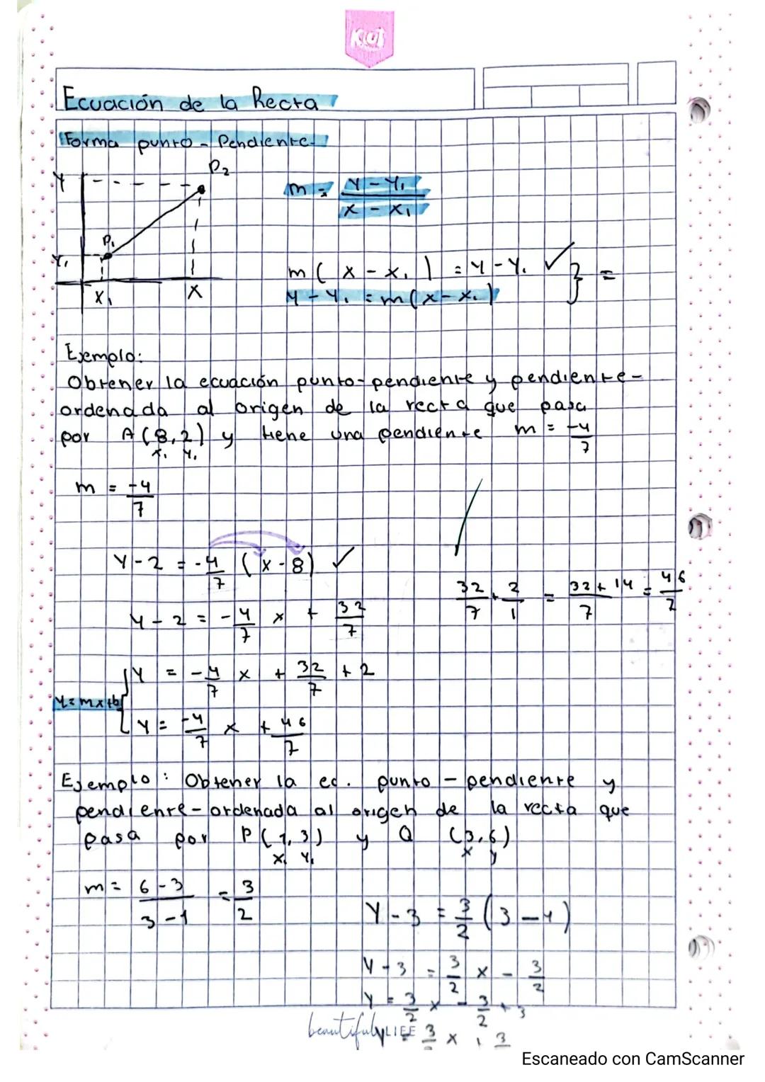 # Ecuación de la Recta
Kot
Forma punto-Pendiente
P2
to
+
P
X
Exemplo:
$m = \frac{N-Y_1}{X-X_1}$
$m(x-x_1) = 4-4. \sqrt{2} =$
$M-4