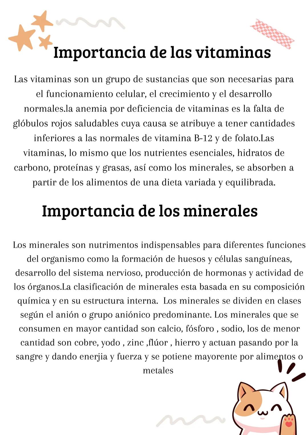 # 2
*Las vitaminas, los
minerales y el agua
Las vitaminas, los minerales y el agua son unos de los
componentes más importantes que existen