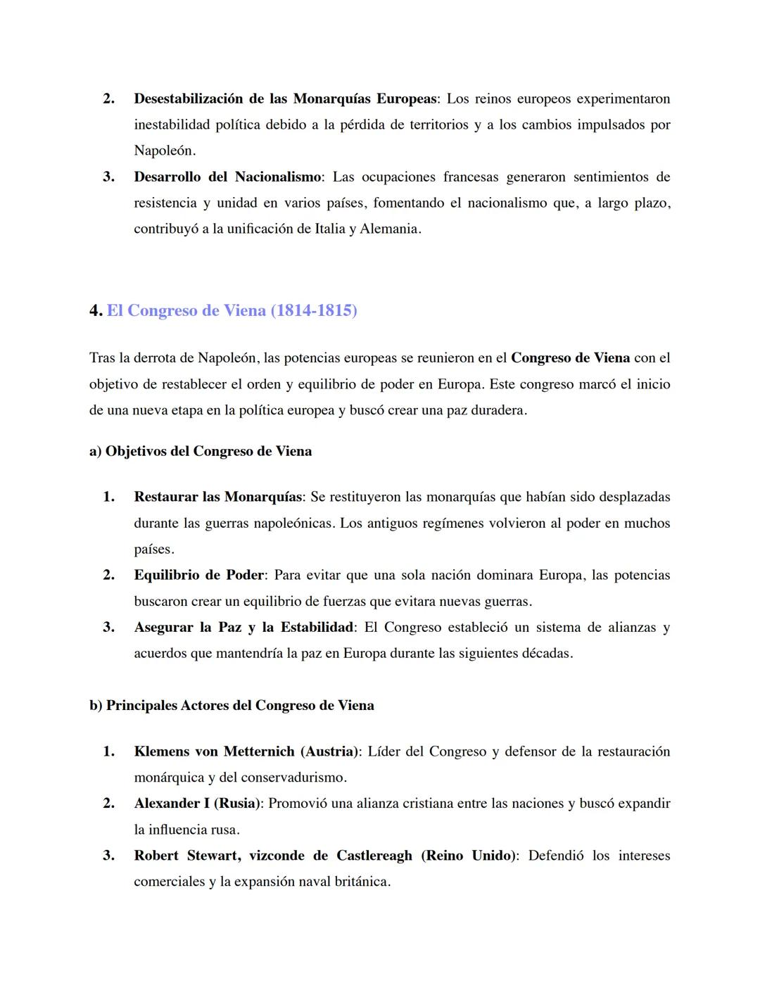 # La Expansión Napoleónica y el Congreso de Viena
1. Contexto: La Revolución Francesa y el Ascenso de Napoleón
Napoleón Bonaparte surgió c
