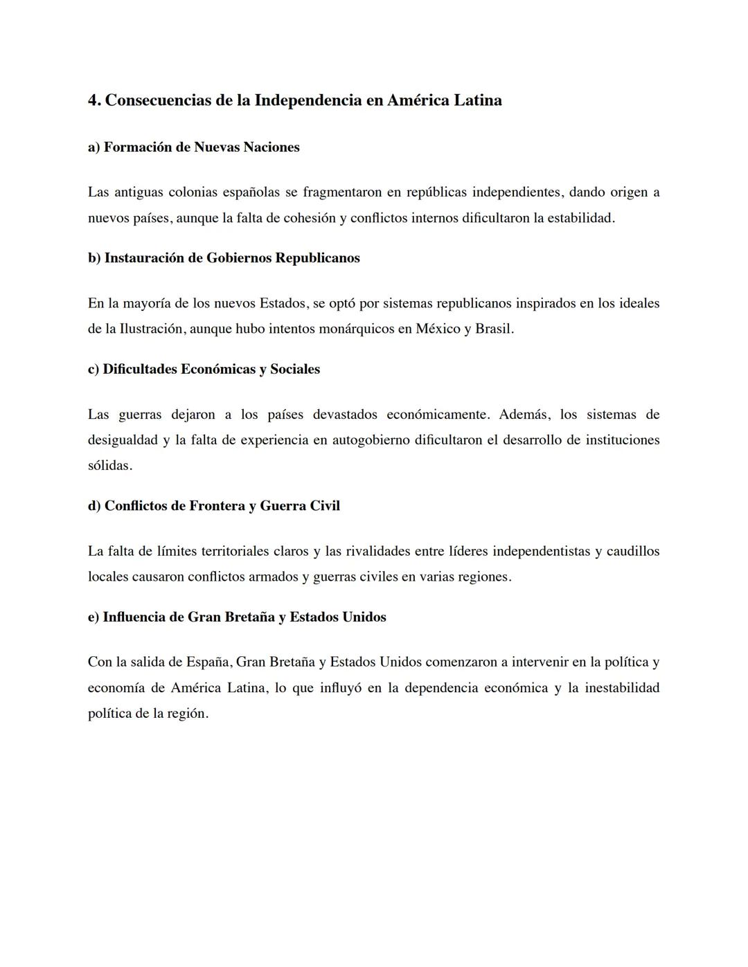 Movimientos de Independencia en América Latina
1. Contexto: Antecedentes y Causas
Los movimientos de independencia en América Latina tuviero