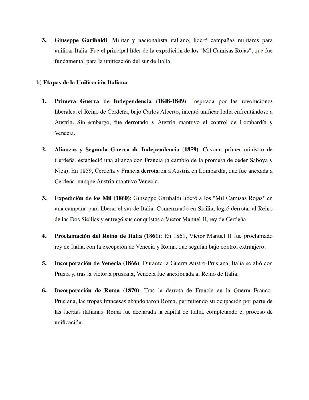 # La Unificación de Italia y Alemania
1. Contexto Histórico
A mediados del siglo XIX, Europa estaba marcada por la fragmentación de varios