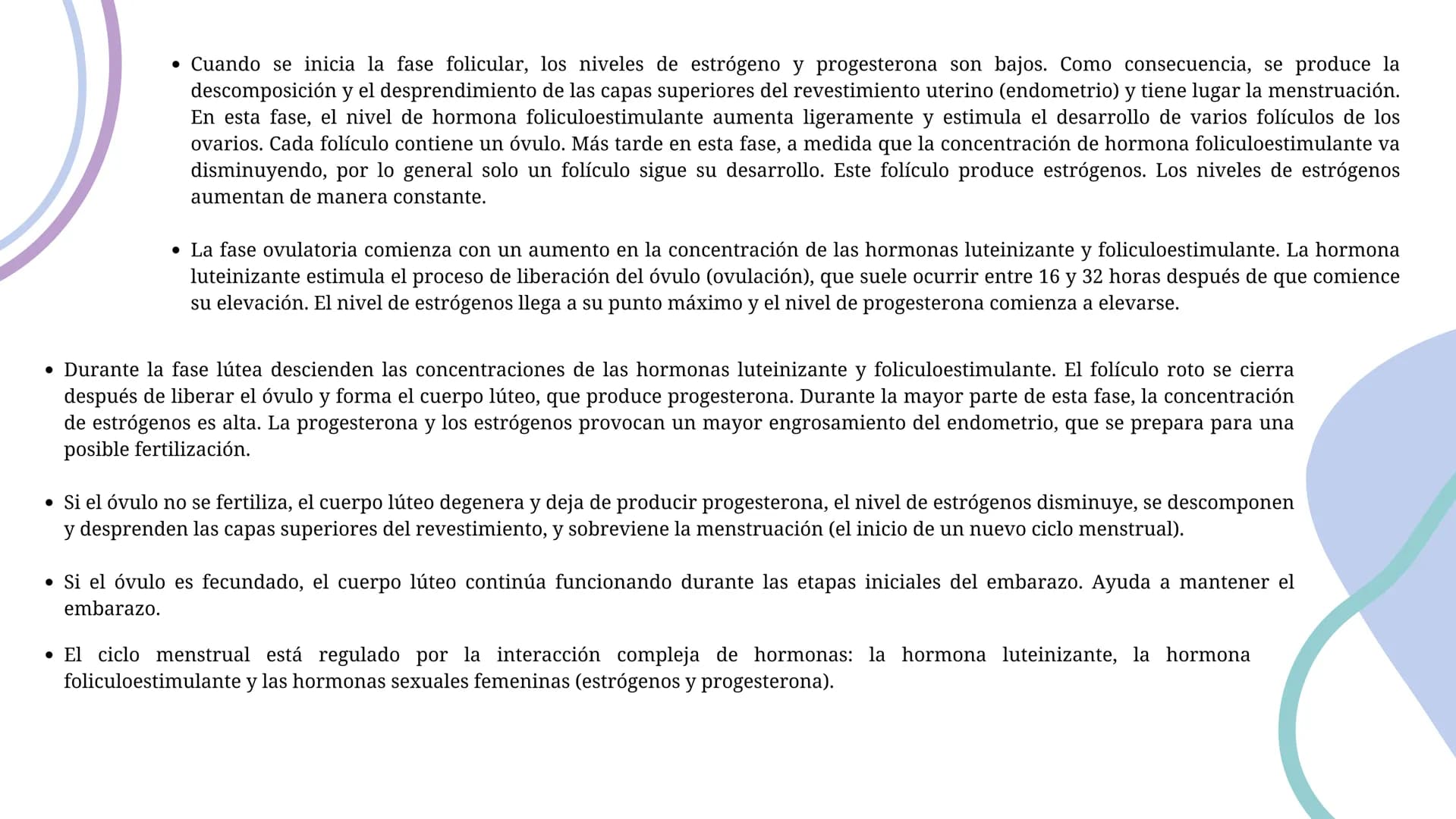 # Ciclo Menstrual
Ciclo
ovárico
Folículo
Maduración
del folículo
Ovulación
Cuerpo Lúteo
Degeneración
del C. Lúteo
37° C
Temperatura