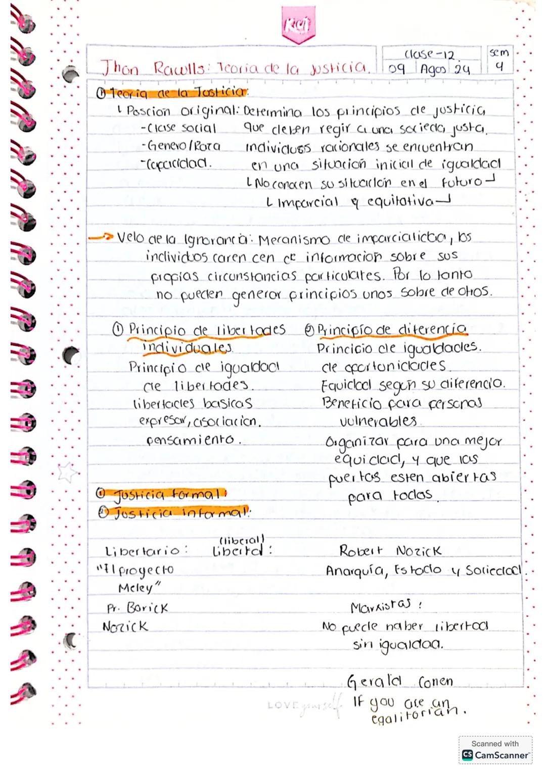 clase-12
Thon Rawlls: Teoria de la justicia. 09 Agos 24.
Teoria de la Justicia:
-Cicise social
-Genero/Rozα
-Capcicidad.
sem
9
Poscion or