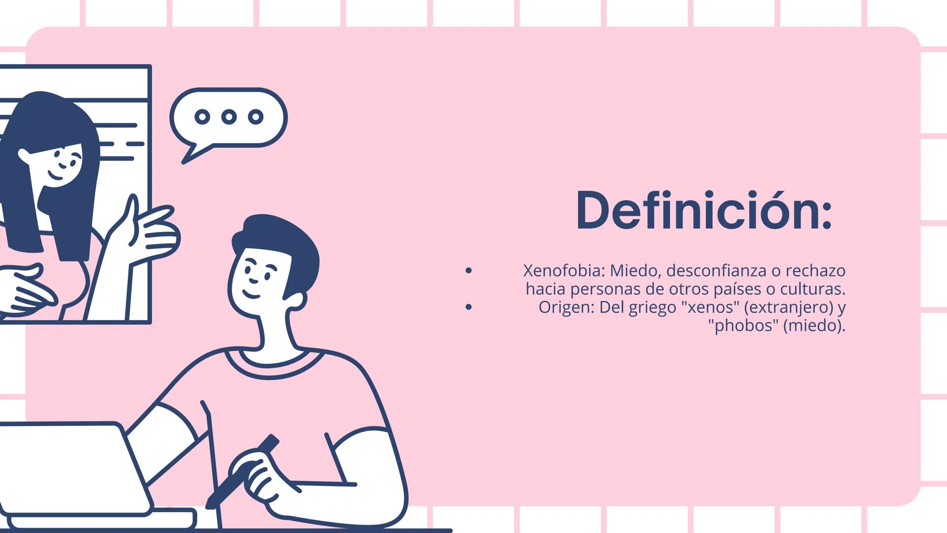 Xenofobia:
Entendiendo
el Miedo al
Otro
Trabajo grupal | Formacion & Etica Definición:
Xenofobia: Miedo, desconfianza o rechazo
hacia person