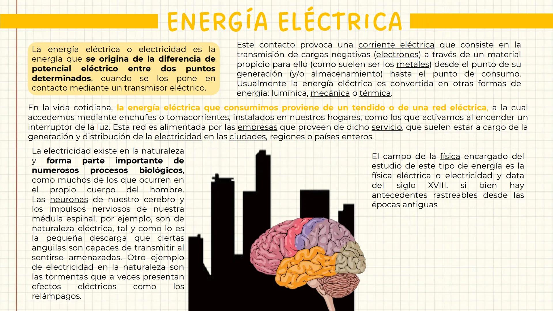 # ENERGÍA ELÉCTRICA
La energía eléctrica o electricidad es la energía que se origina de la diferencia de potencial eléctrico entre dos punt