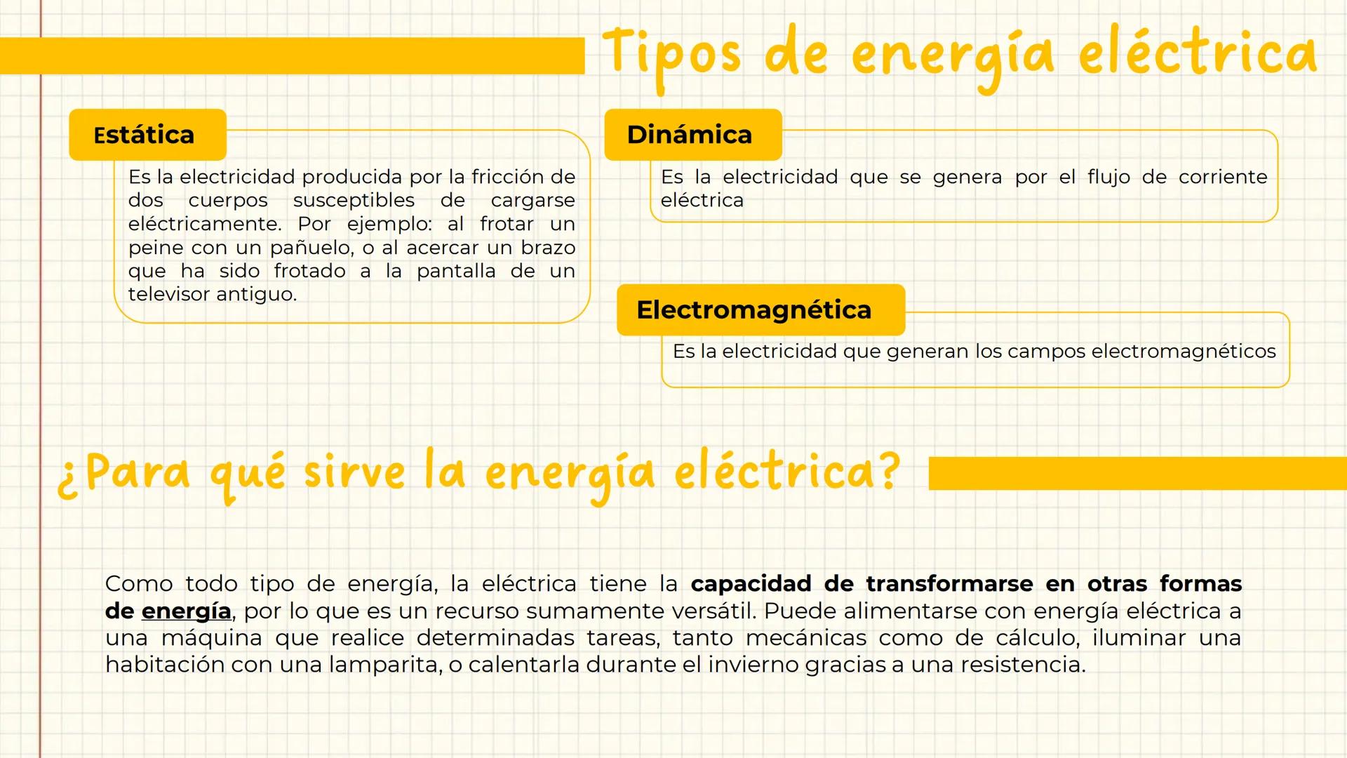 # ENERGÍA ELÉCTRICA
La energía eléctrica o electricidad es la energía que se origina de la diferencia de potencial eléctrico entre dos punt