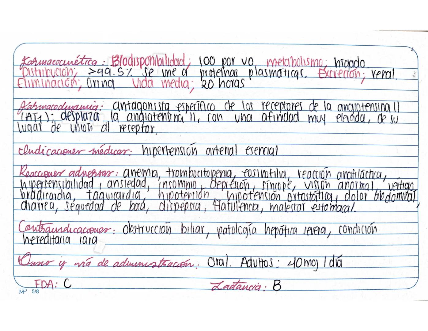 Huesca mañon Alison
• Antihipertensivos
Inhibidores de la emcuma convertidora de angiotensina
MP 5/8
4.1 Farmacocinética:
-Abiorción; in e