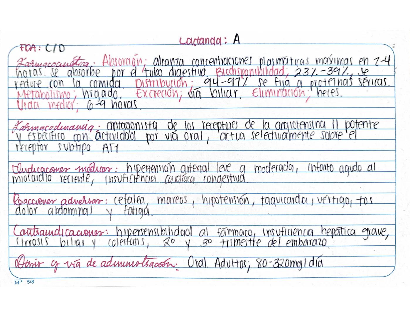Huesca mañon Alison
• Antihipertensivos
Inhibidores de la emcuma convertidora de angiotensina
MP 5/8
4.1 Farmacocinética:
-Abiorción; in e