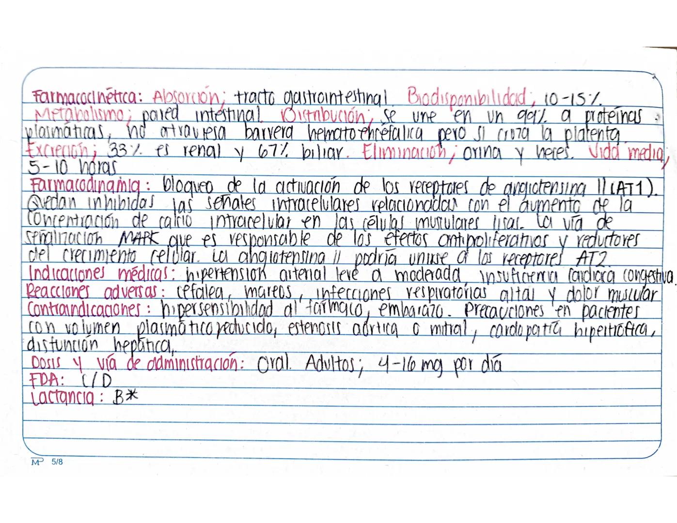 Huesca mañon Alison
• Antihipertensivos
Inhibidores de la emcuma convertidora de angiotensina
MP 5/8
4.1 Farmacocinética:
-Abiorción; in e