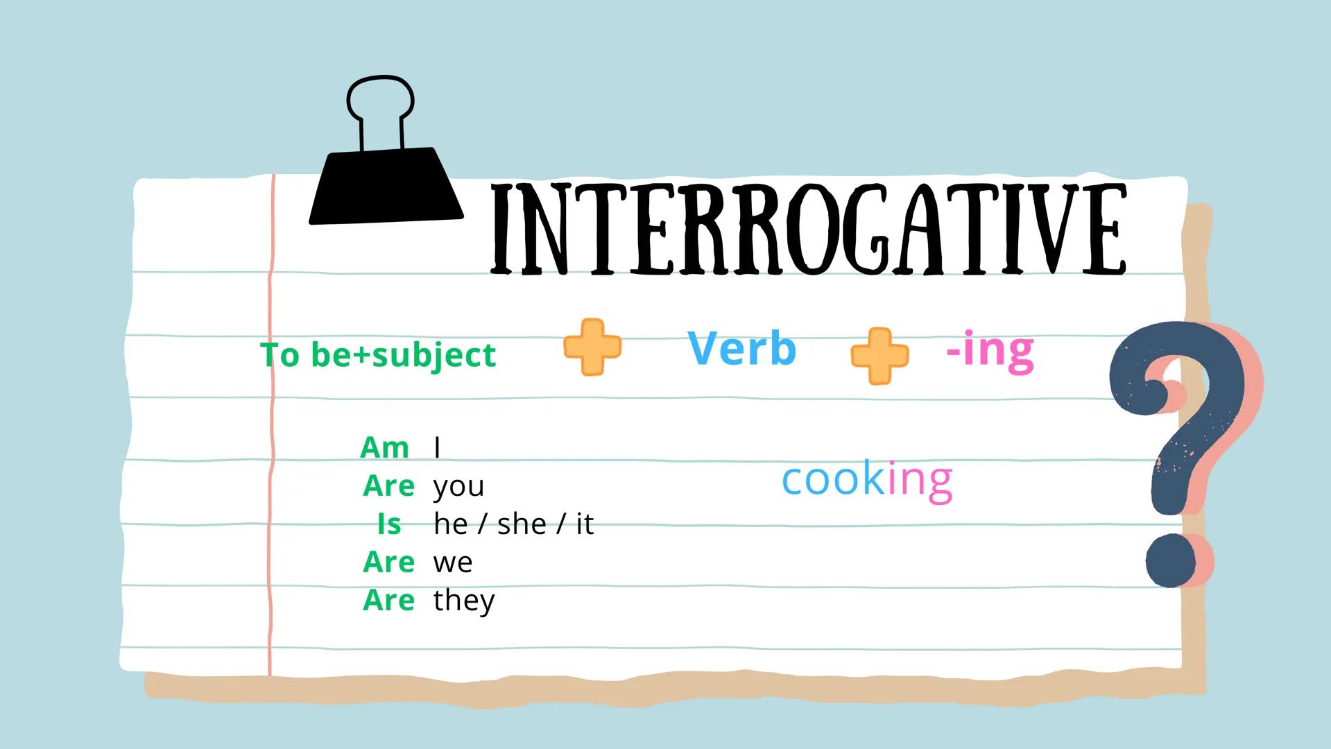 # PRESENT
# CONTINUOUS
Teacher Linda Sánchez WE USE THE PRESENT
CONTINUOUS FOR
THINGS THAT ARE
HAPPENING NOW / AT
THE MOMENT
WHAT IS HE DOI