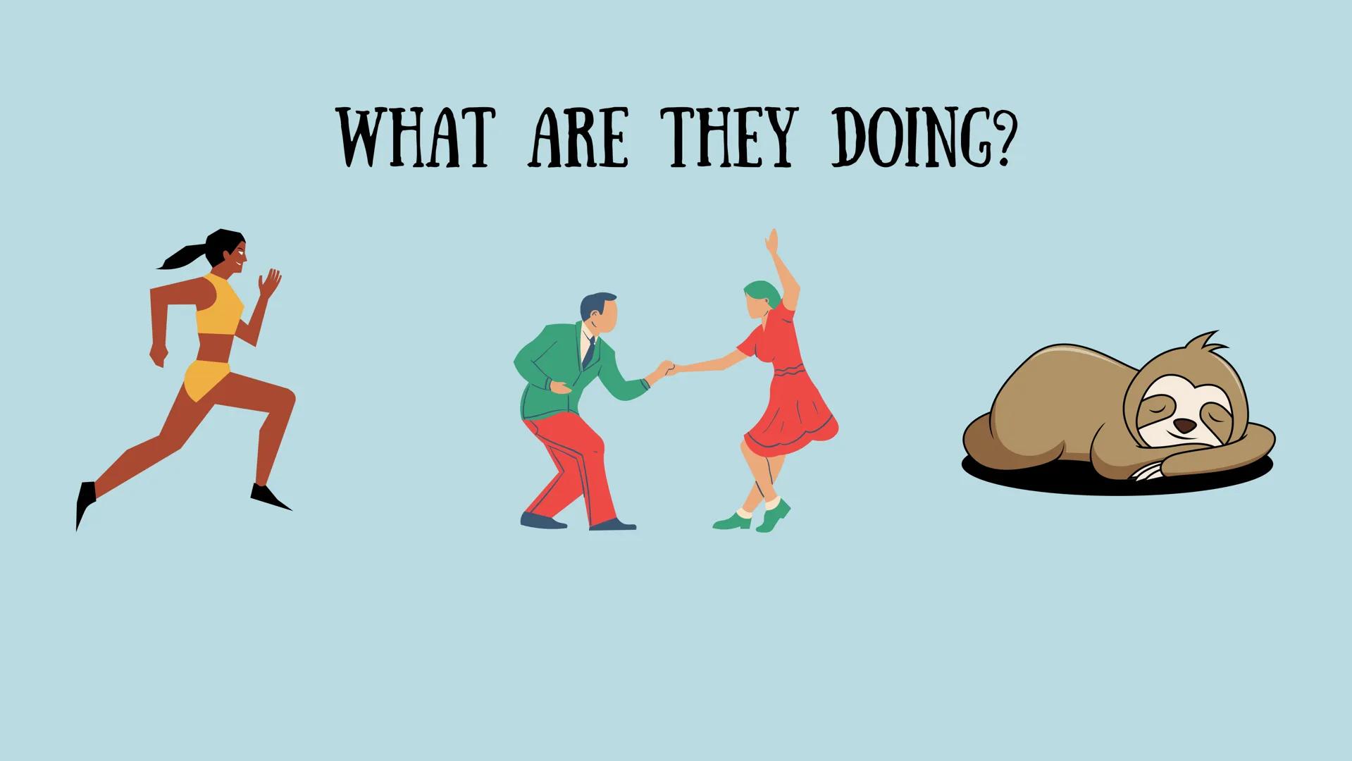 # PRESENT
# CONTINUOUS
Teacher Linda Sánchez WE USE THE PRESENT
CONTINUOUS FOR
THINGS THAT ARE
HAPPENING NOW / AT
THE MOMENT
WHAT IS HE DOI