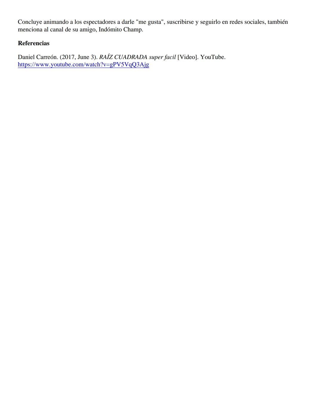 # RAÍZ CUADRADA Super Facil
Daniel Carrión presenta un video educativo sobre la raíz cuadrada. Comienza explicando conceptos básicos
como l