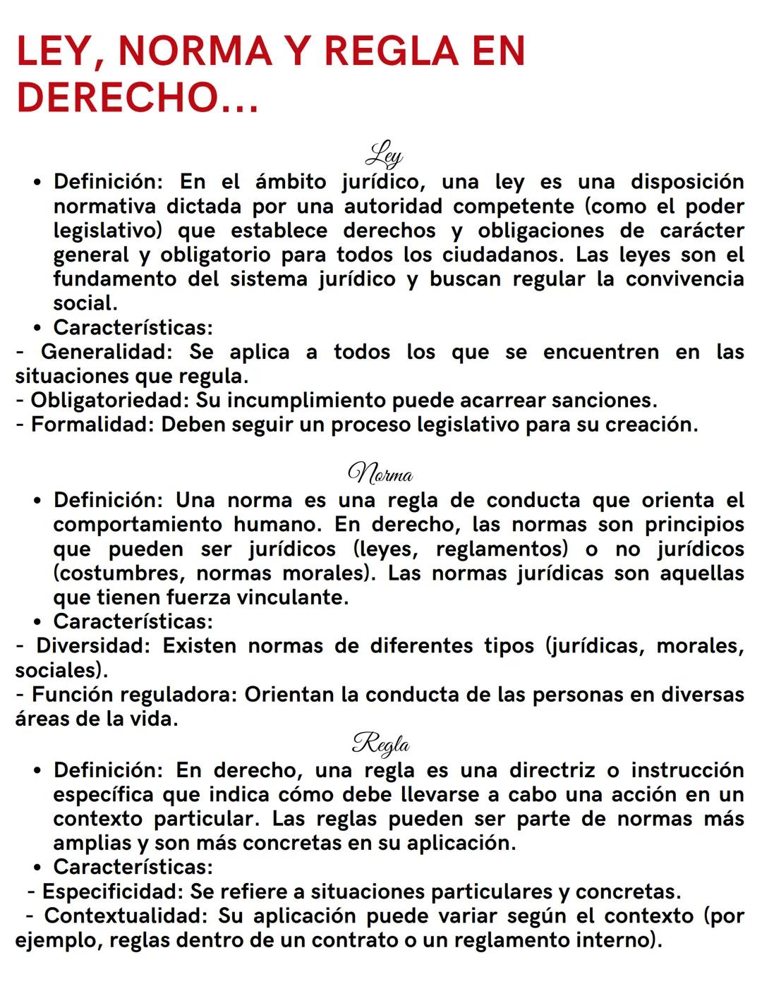 # LEY, NORMA Y REGLA EN
# DERECHO...
Ley
* Definición: En el ámbito jurídico, una ley es una disposición
normativa dictada por una autor