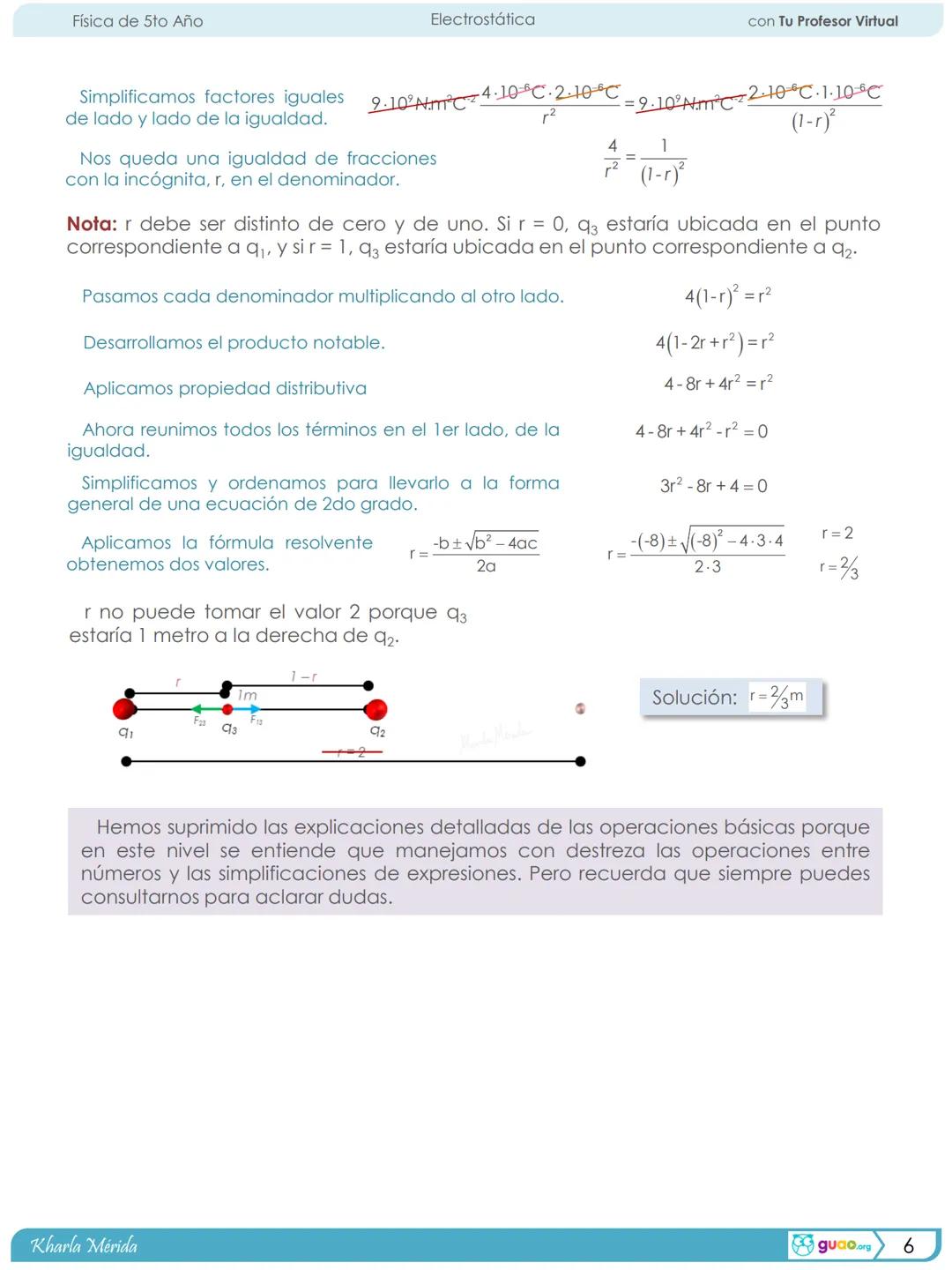 Física de 5to Año
Electrostática
con Tu Profesor Virtual
# 1
Ira Unidad
# Electrostática
## 1.2 Fuerza Eléctrica, Ley de Coulomb.
Ejercicio