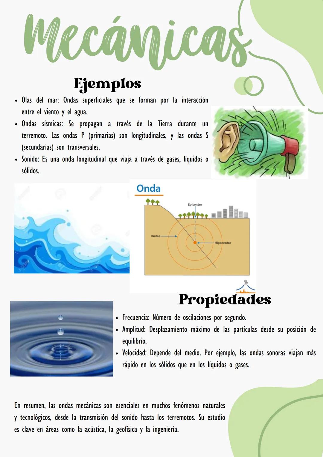 # Ondas
## ¿Qué son?
Son perturbaciones que se propagan a través de un medio material
(sólido, líquido o gas) transportando energía de un
