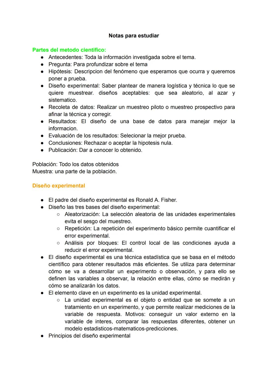 # Notas para estudiar
Partes del metodo cientifico:
- Antecedentes: Toda la información investigada sobre el tema.
- Pregunta: Para profun