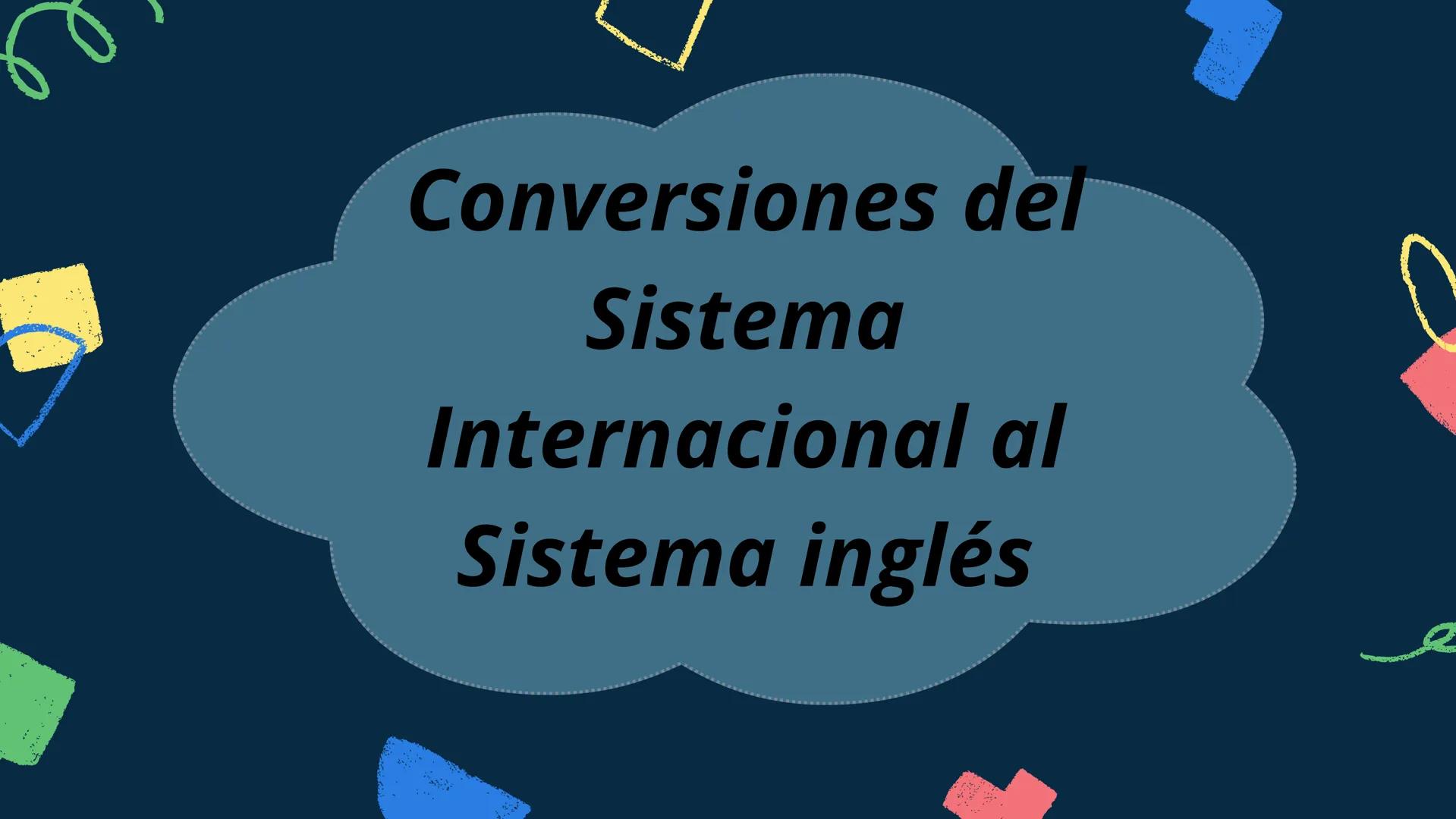 Conversiones del
Sistema
Internacional al
Sistema inglés ее
¿Cómo puedes expresar
metros en pies?
El Sistema Internacional de Medidas
es el