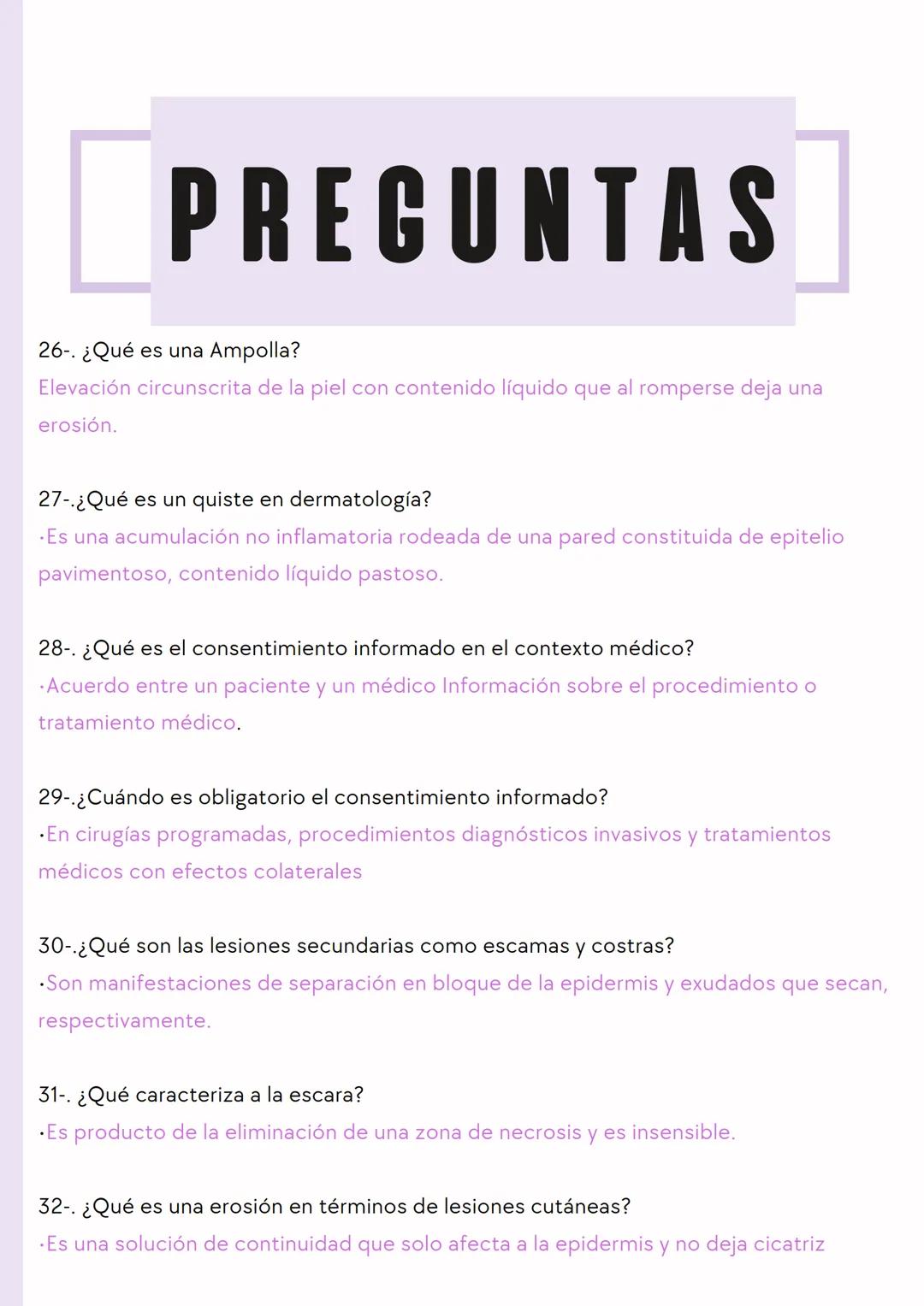 # PREGUNTAS
1-.¿Cuáles son las condiciones necesarias para una exploración física adecuada?
* Buena iluminación, comodidad para el pacien