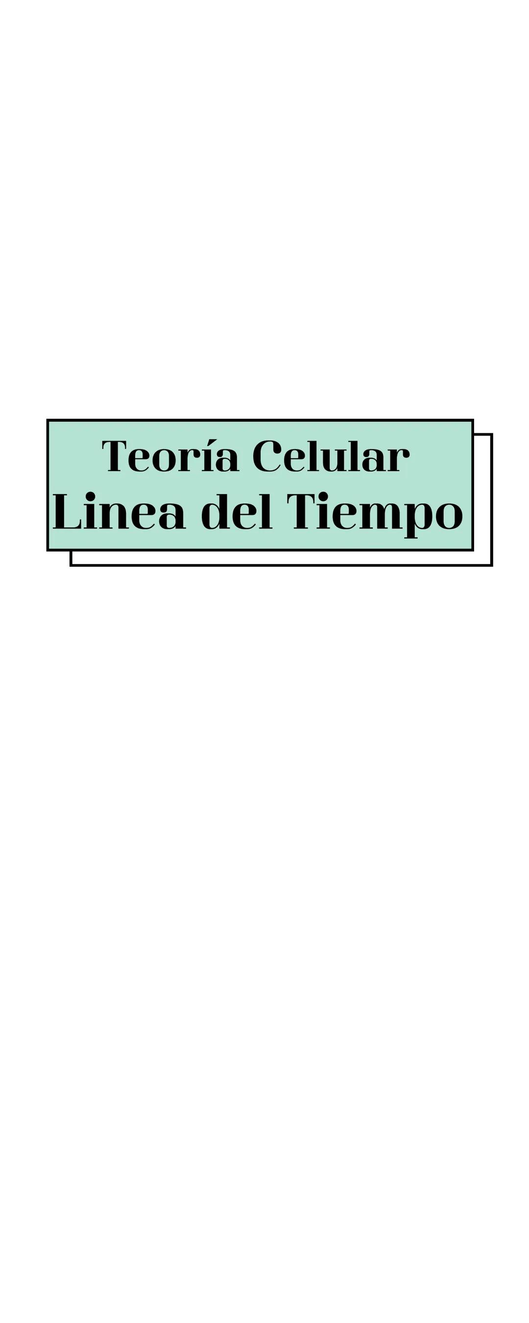 Teoría Celular
Linea del Tiempo # TEORÍA
CELULAR
1665 (DÉCADA DEL SIGLO
XVII):
Robert Hooke descubre células al
observar corcho en un micro