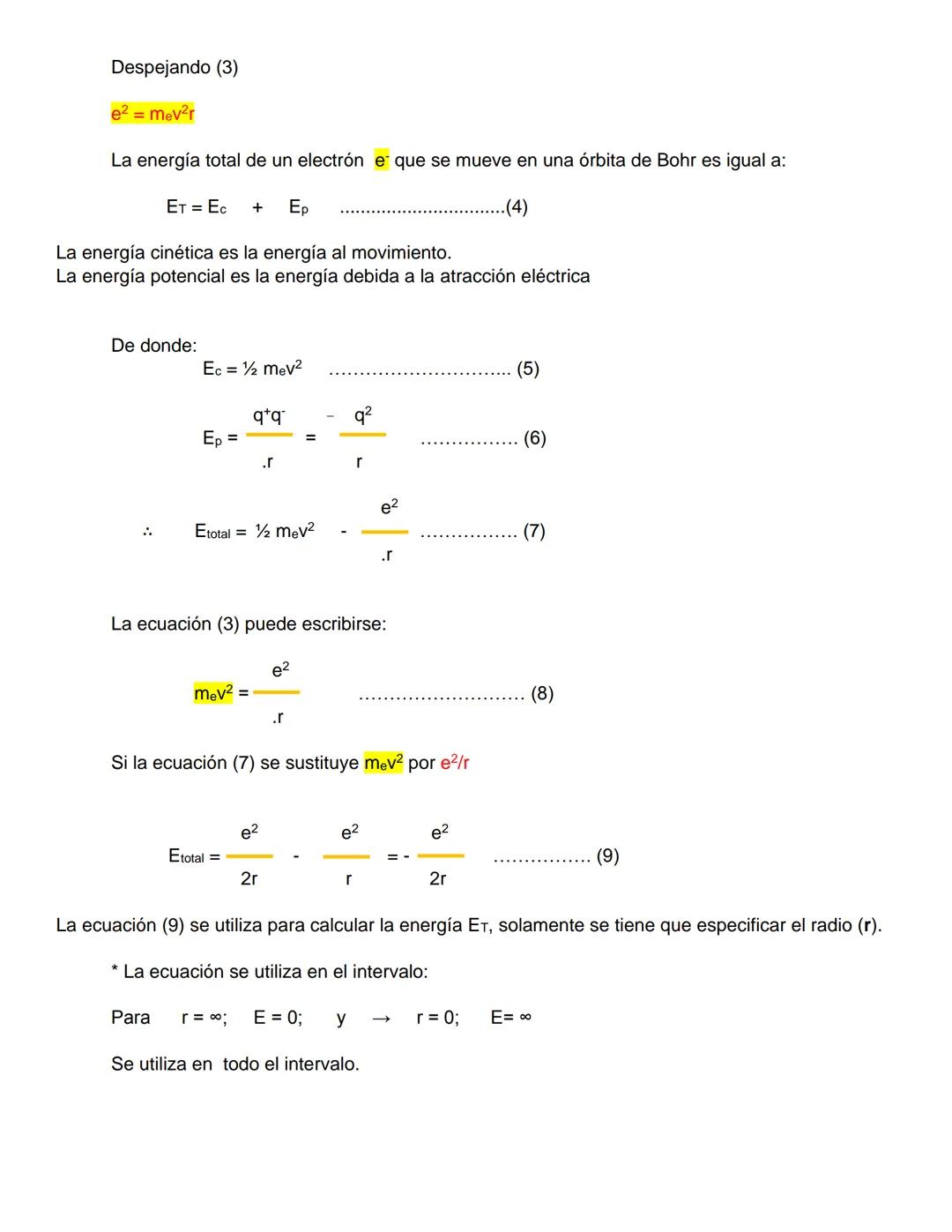 → Modelo de Bohr para el átomo de Hidrógeno
En 1911 ya se habían sentado las bases del siguiente paso gigantesco en la evolución del
concep