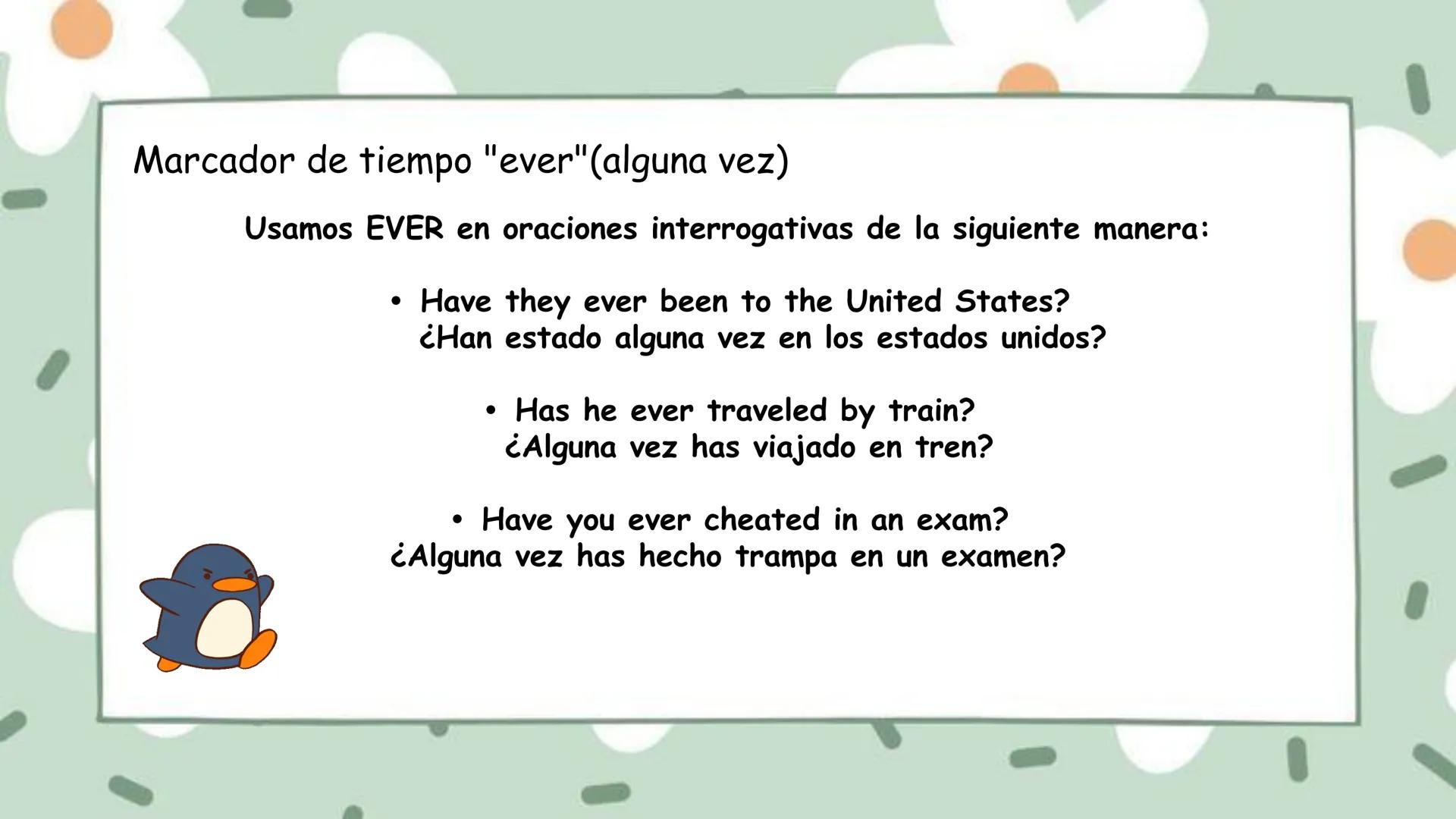 Present
Perfect CONCEPTO
El present perfect, también conocido como
presente perfecto en español, es uno de los
tiempos verbales del present