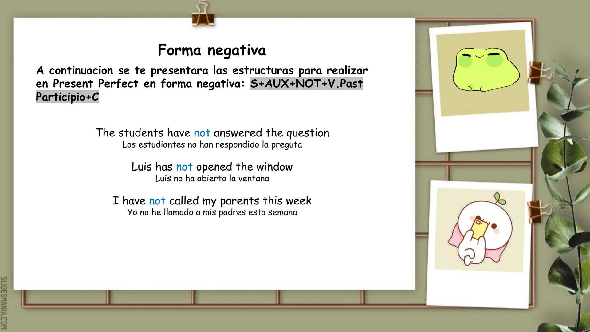 Present
Perfect CONCEPTO
El present perfect, también conocido como
presente perfecto en español, es uno de los
tiempos verbales del present