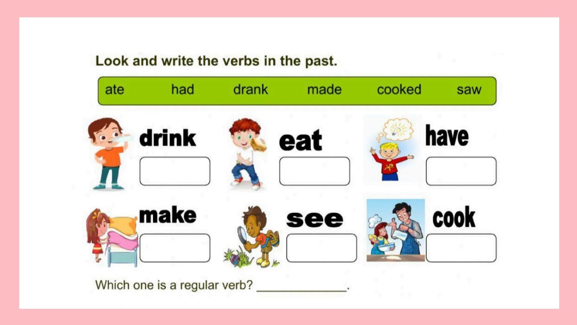 # Past Simple Is a verb tense that expresses situations or actions
that took place in the past, and although they may be
in the recent or di