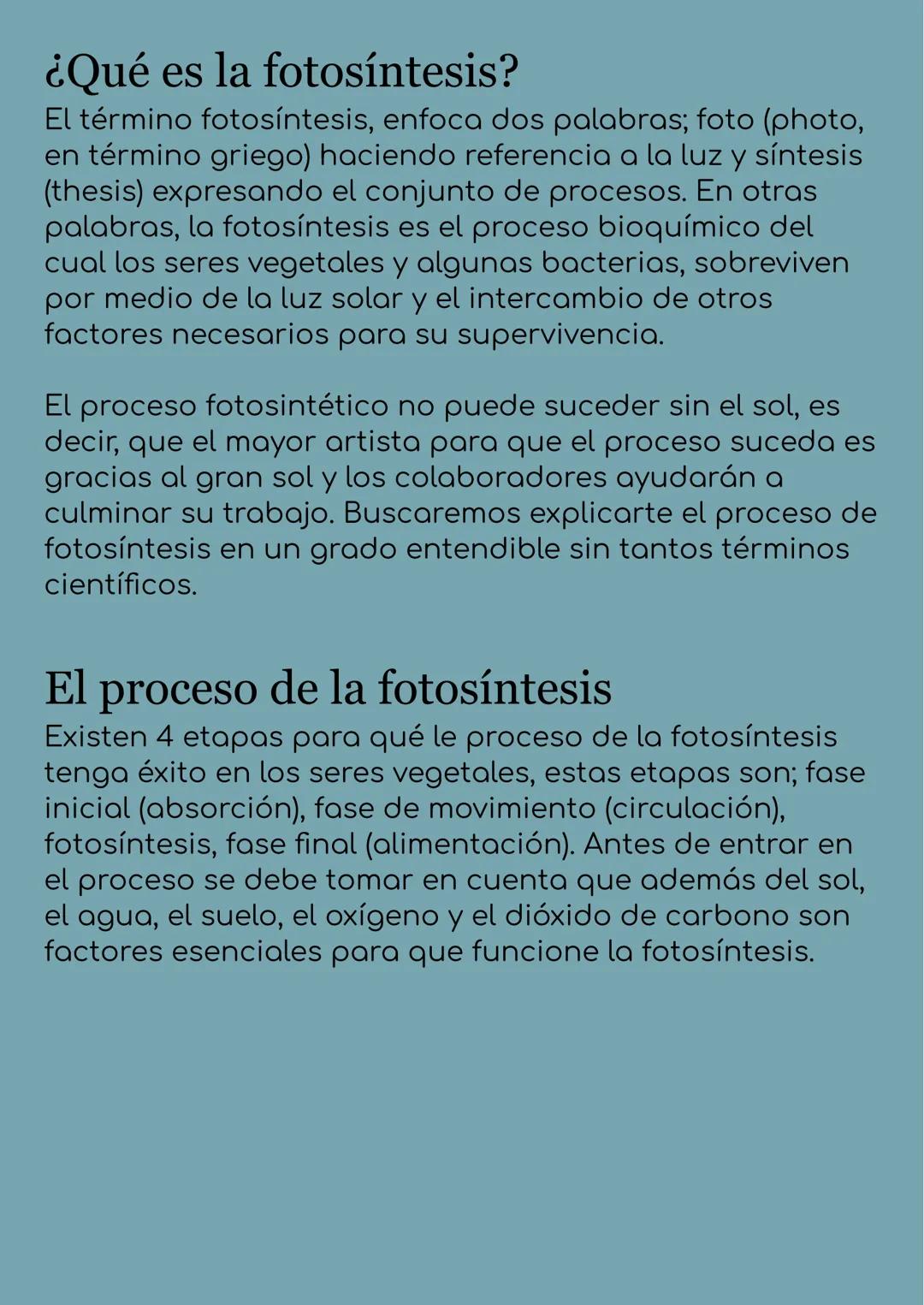 # La fotosíntesis y
su importancia
## Historia de la fotosíntesis
El proceso de fotosíntesis es tan ancestral que estuvo
mucho antes de lo