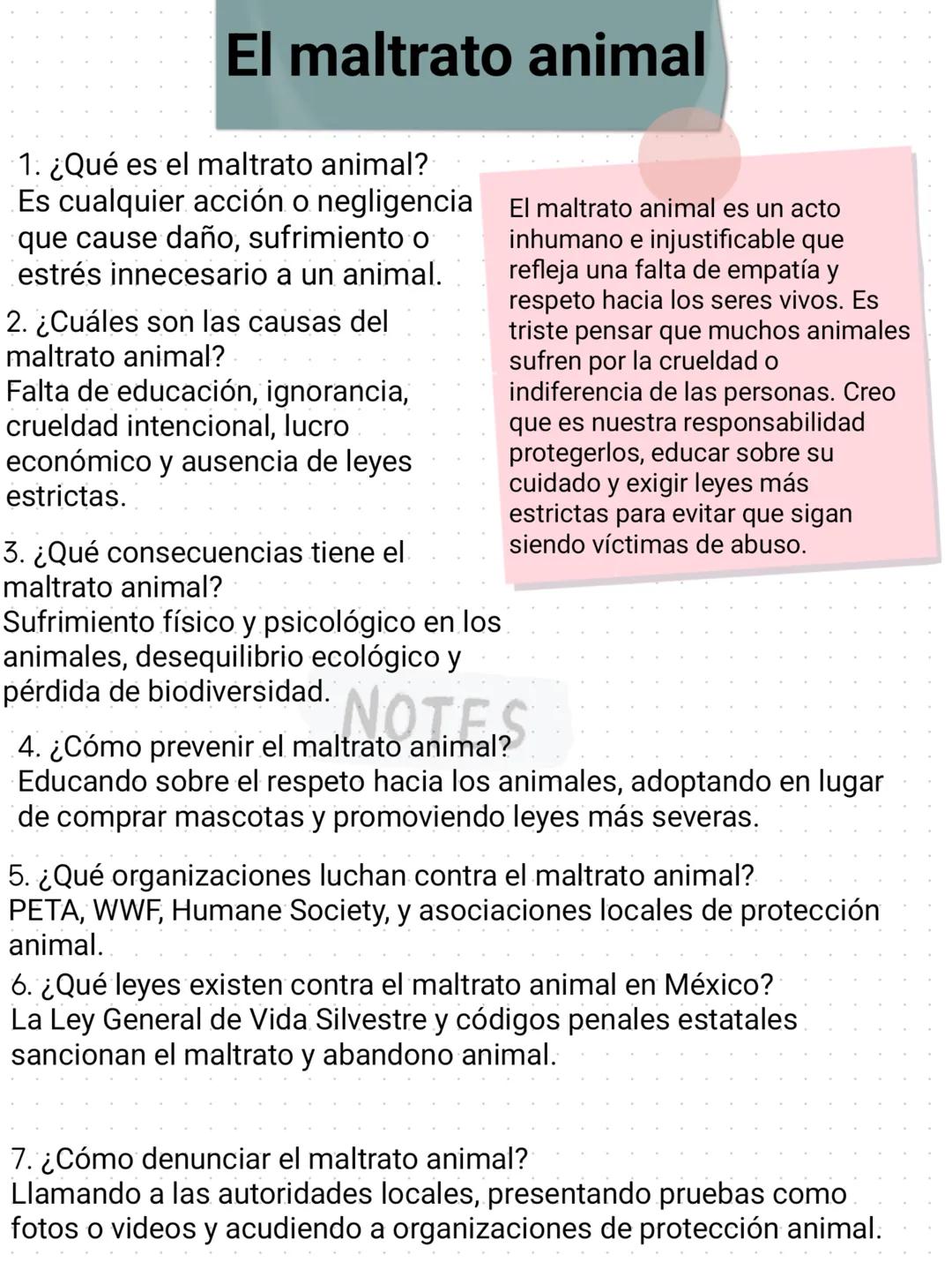 # El maltrato animal
1. ¿Qué es el maltrato animal?
Es cualquier acción o negligencia
que cause daño, sufrimiento o
estrés innecesario a un