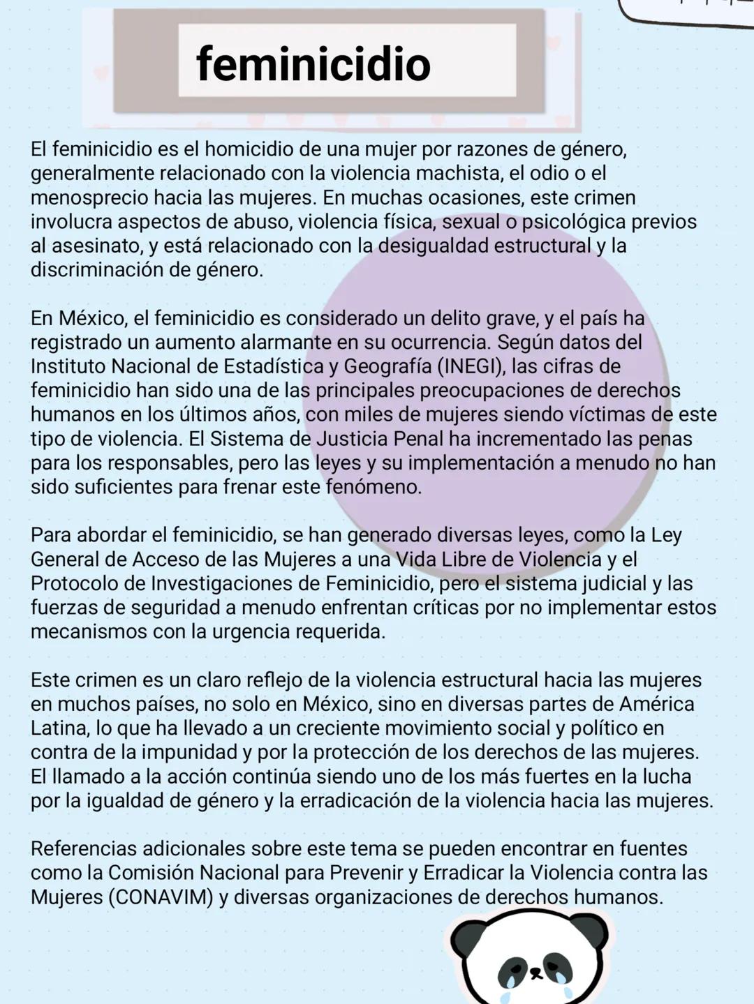 # feminicidio
El feminicidio es el homicidio de una mujer por razones de género,
generalmente relacionado con la violencia machista, el odi