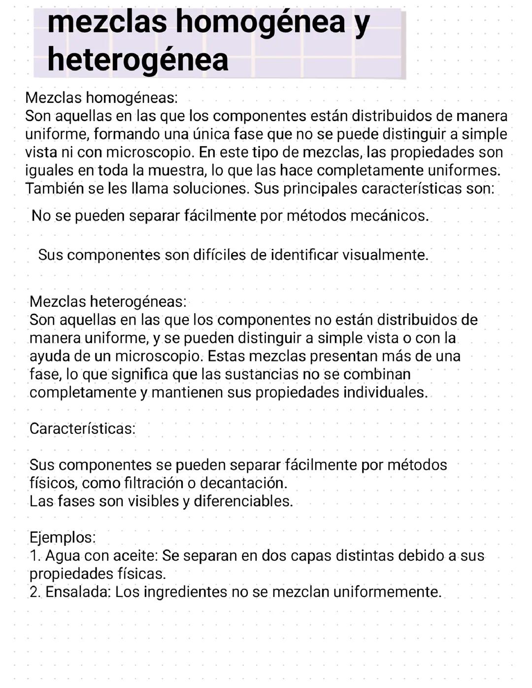 Mezclas homogéneas y heterogéneas