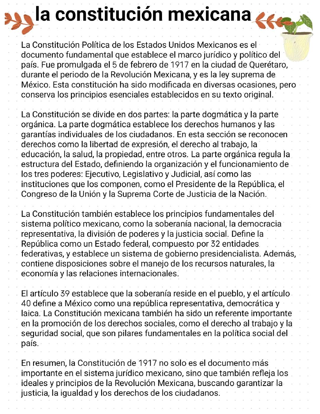 La constitución mexicana