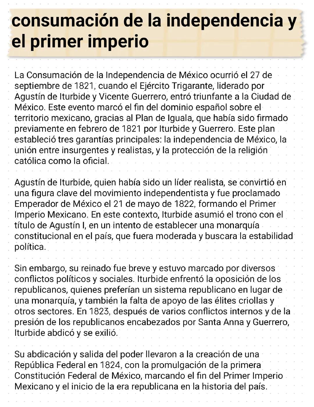 La consumación de la independencia y el primer imperio