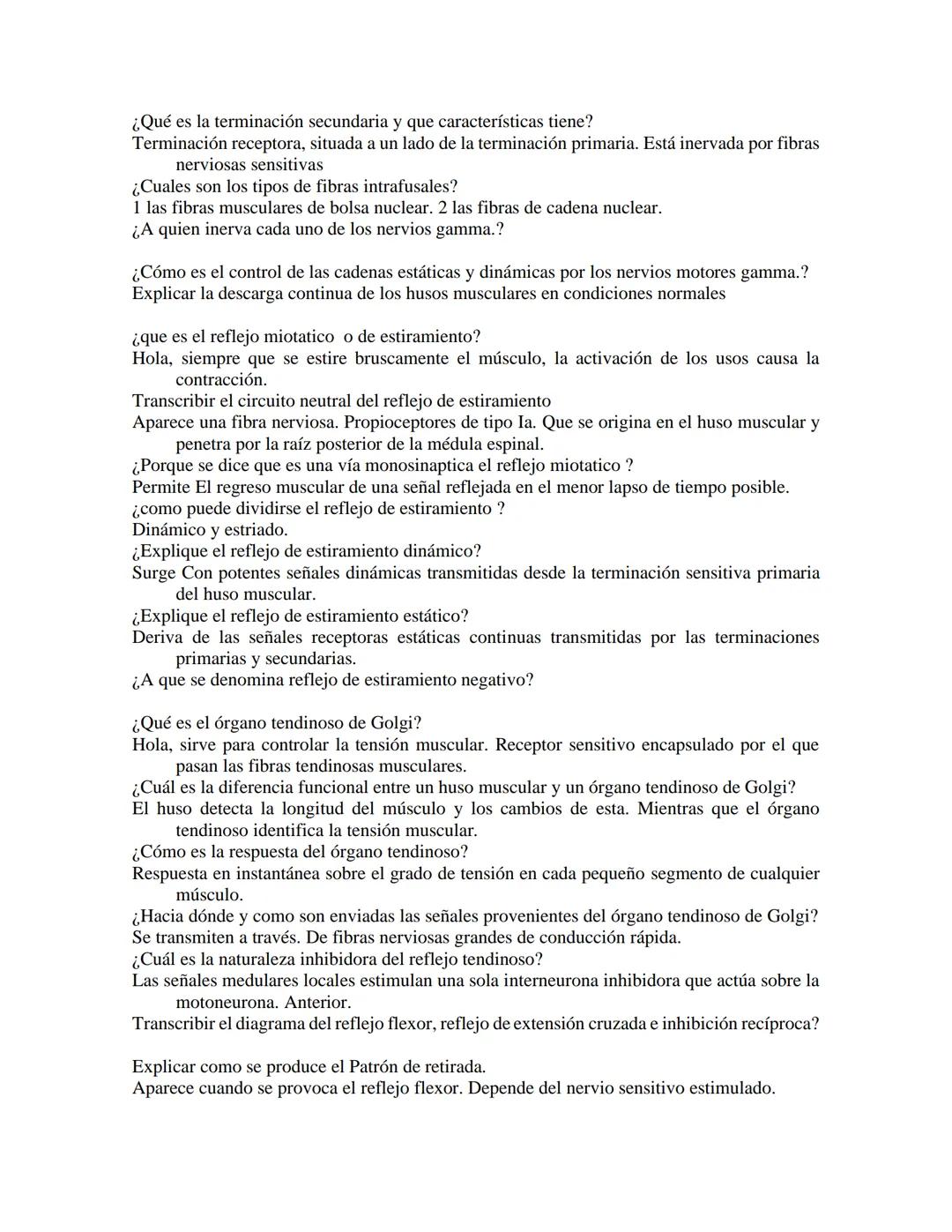 # SISTEMA NERVIOSO II- NEUROFISIOLOGÍA
¿Cual es la importancia de las funciones de la medula espinal? Ejemplos.
su principal función son la