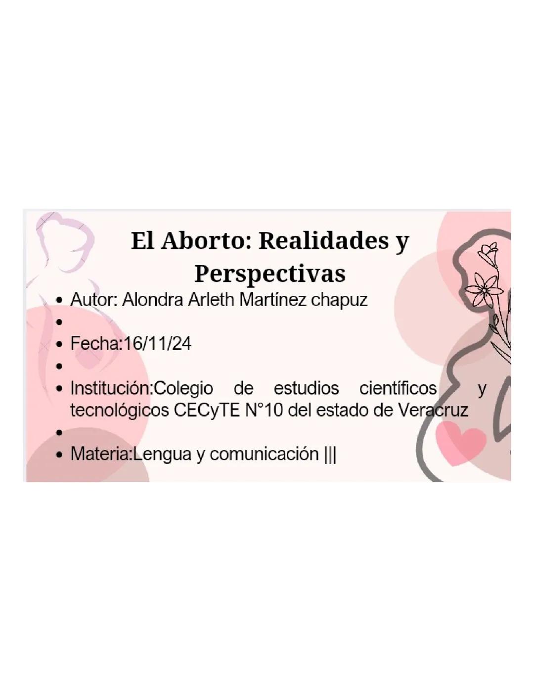 El aborto: realidades y perspectivas