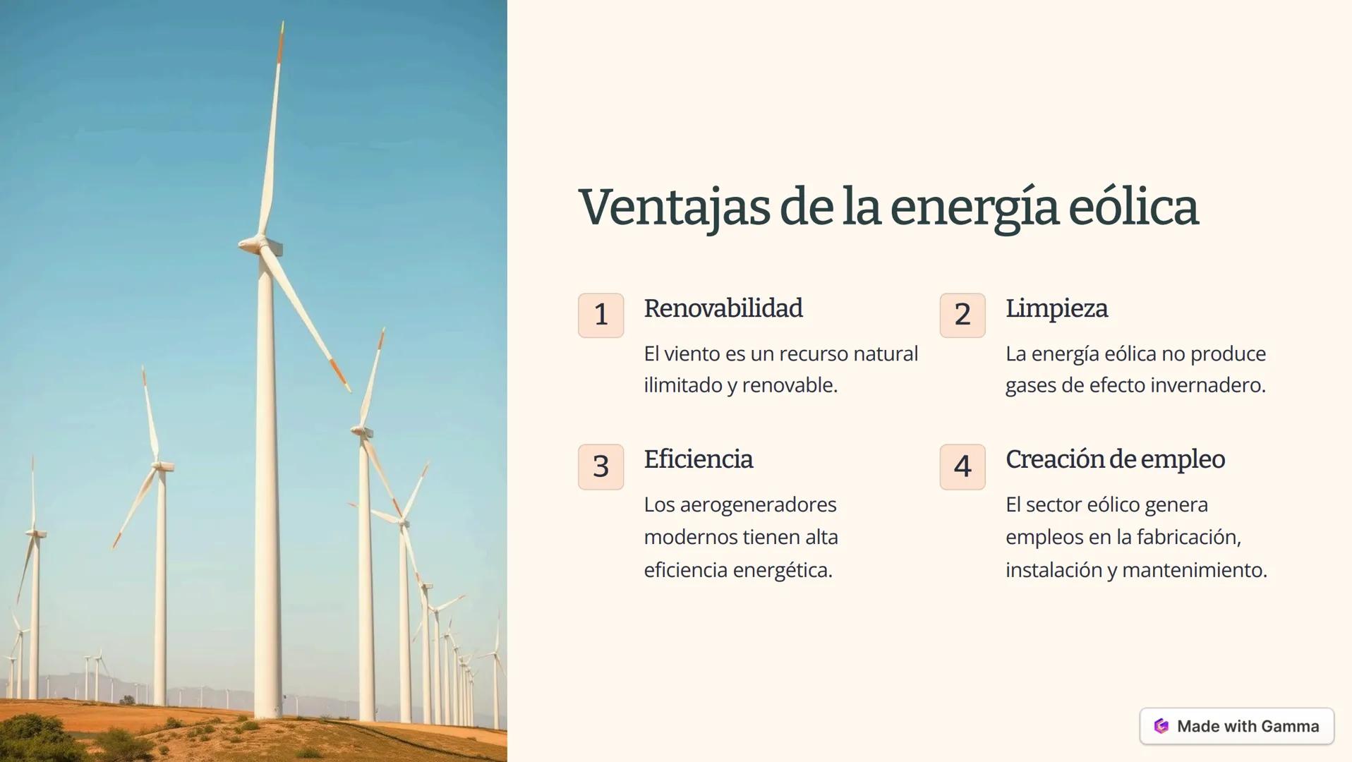 # La energía eólica: una
fuente de energía
renovable
La energía eólica es una fuente de energía renovable que aprovecha la fuerza
del vient