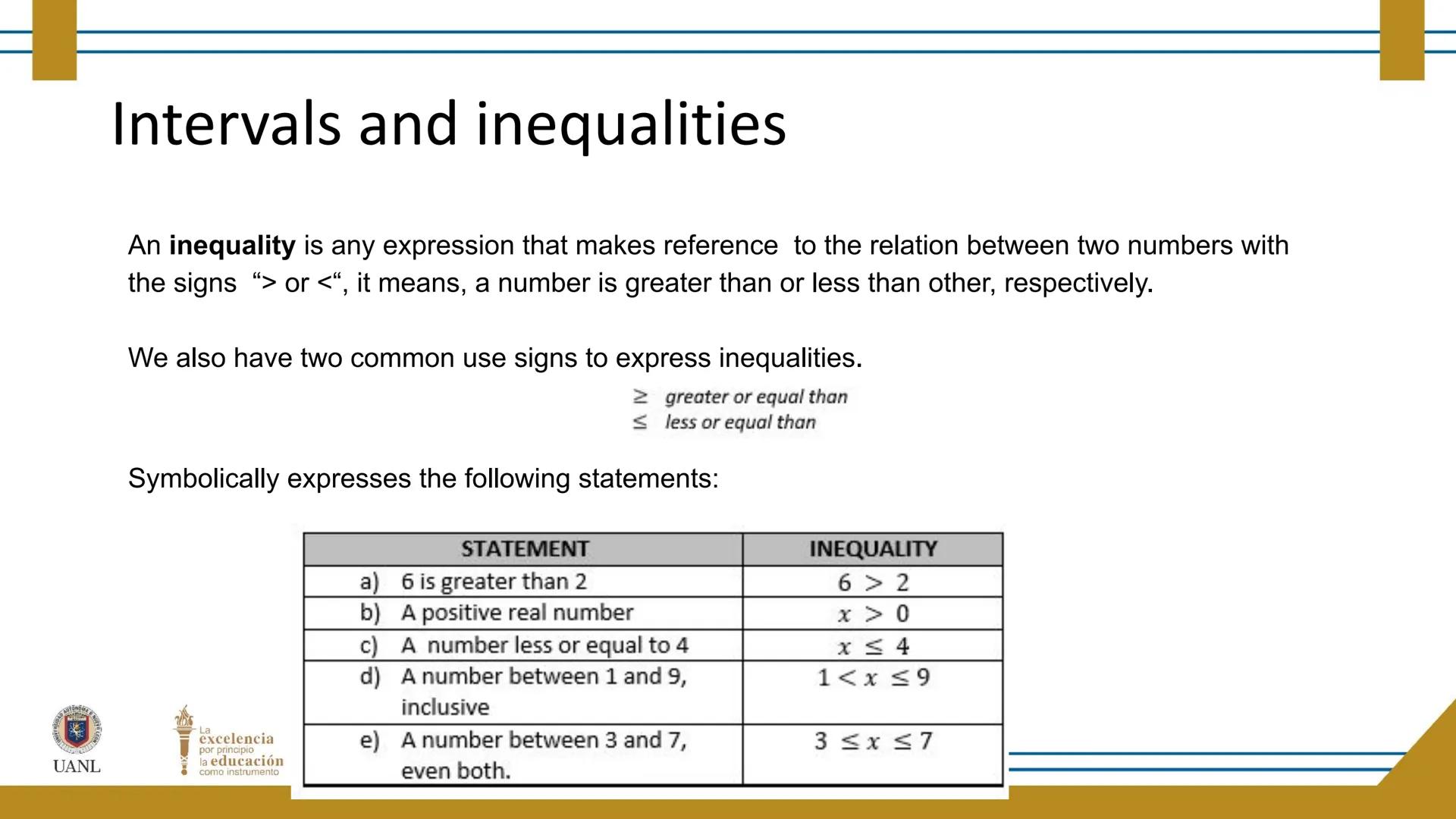 FUNCTIONS AND RELATIONS
STAGE 1:
Presentation
UANL
UNIVERSIDAD AUTONOMA DE NUEVO LEÓN
La
excelencia
por principio
la educación
como instr