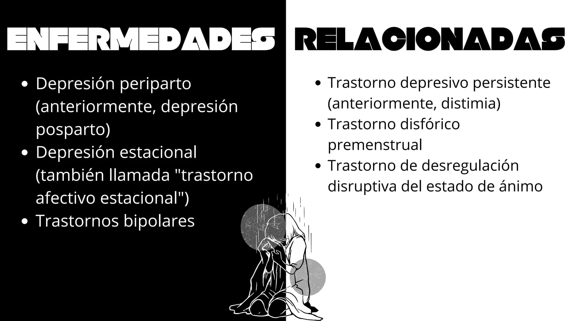 DEPRESIÓN ÍNDICE
05 ¿Qué es?
09 Factores de Riesgo
06 Tipologías
10 Desarrollo
07 Tipos
II Enfermedades
Relacionadas
08 Síntomas
12