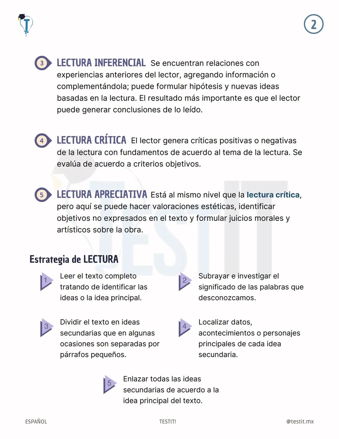 1
COMPRENSIÓN LECTORA
COMPRENSIÓN LECTORA Capacidad para entender el mensaje que se da
en un texto. Se realiza a través del análisis de sus