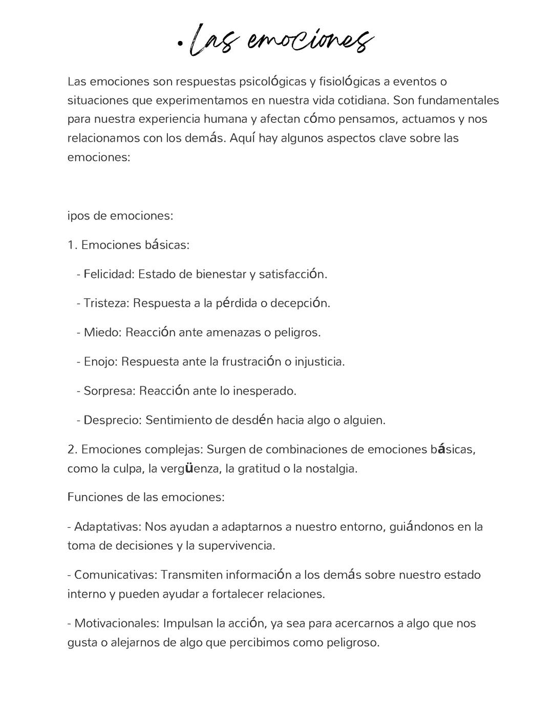 Las emociones 😶🌫️