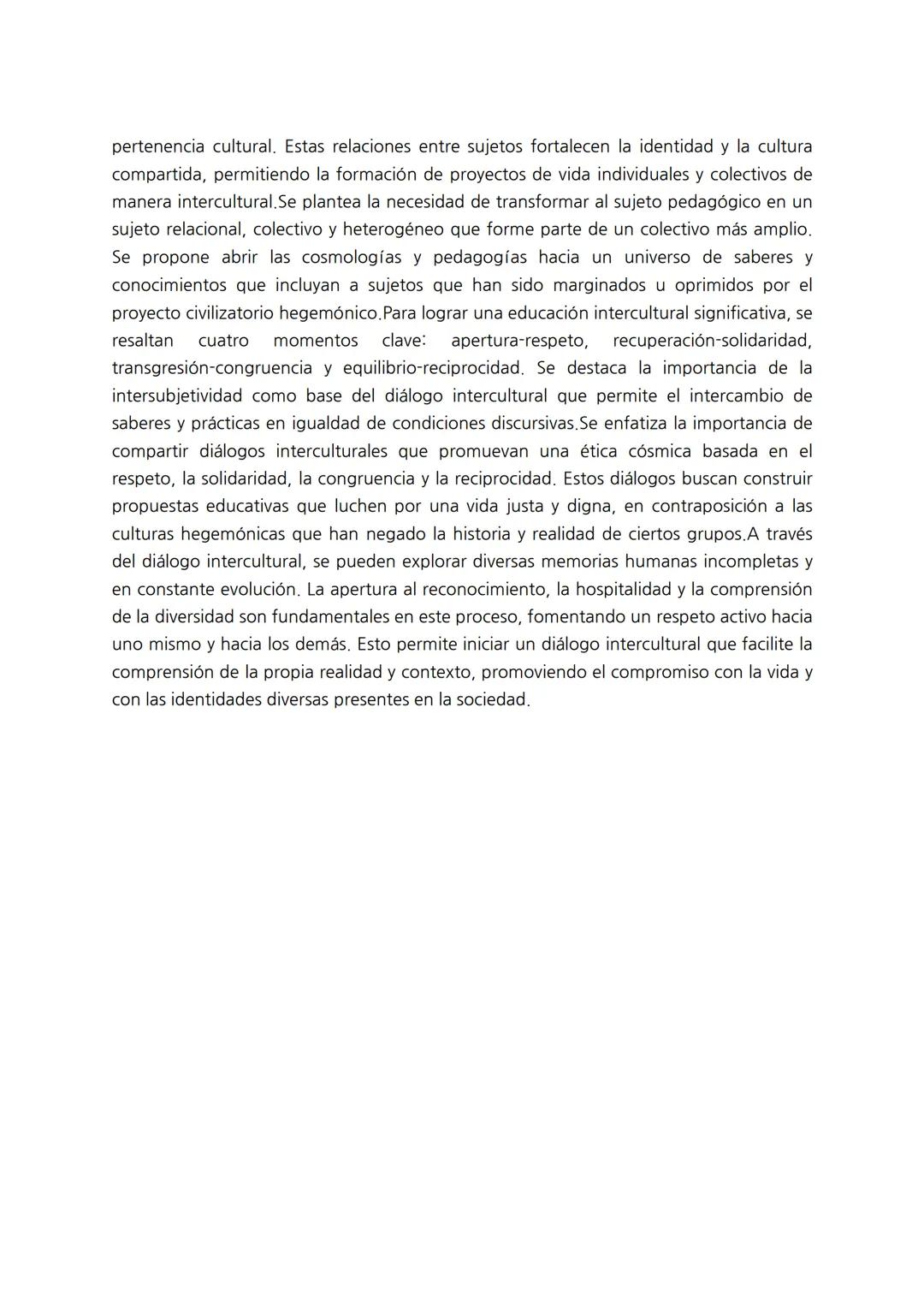 Resumen de identidad
la cultura se establece como la base de la identidad, mientras que la identidad
representa la manifestación concreta d