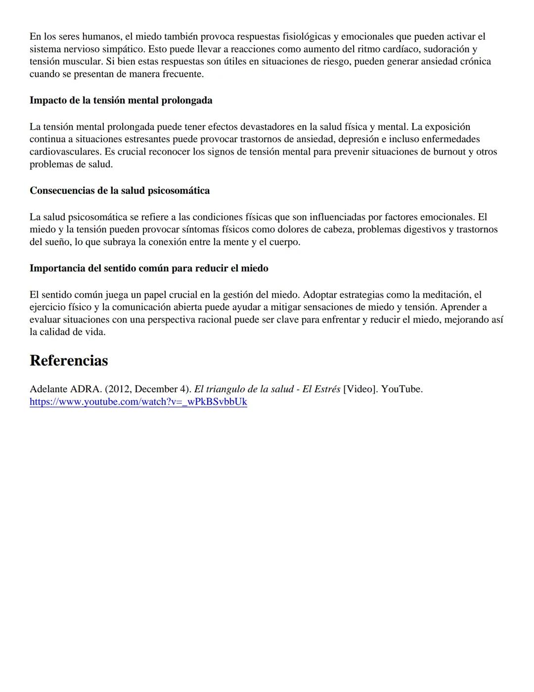 # El triangulo de la salud - El Estrés
Introducción
La salud balanceada es un estado integral en el que se consideran los aspectos físicos