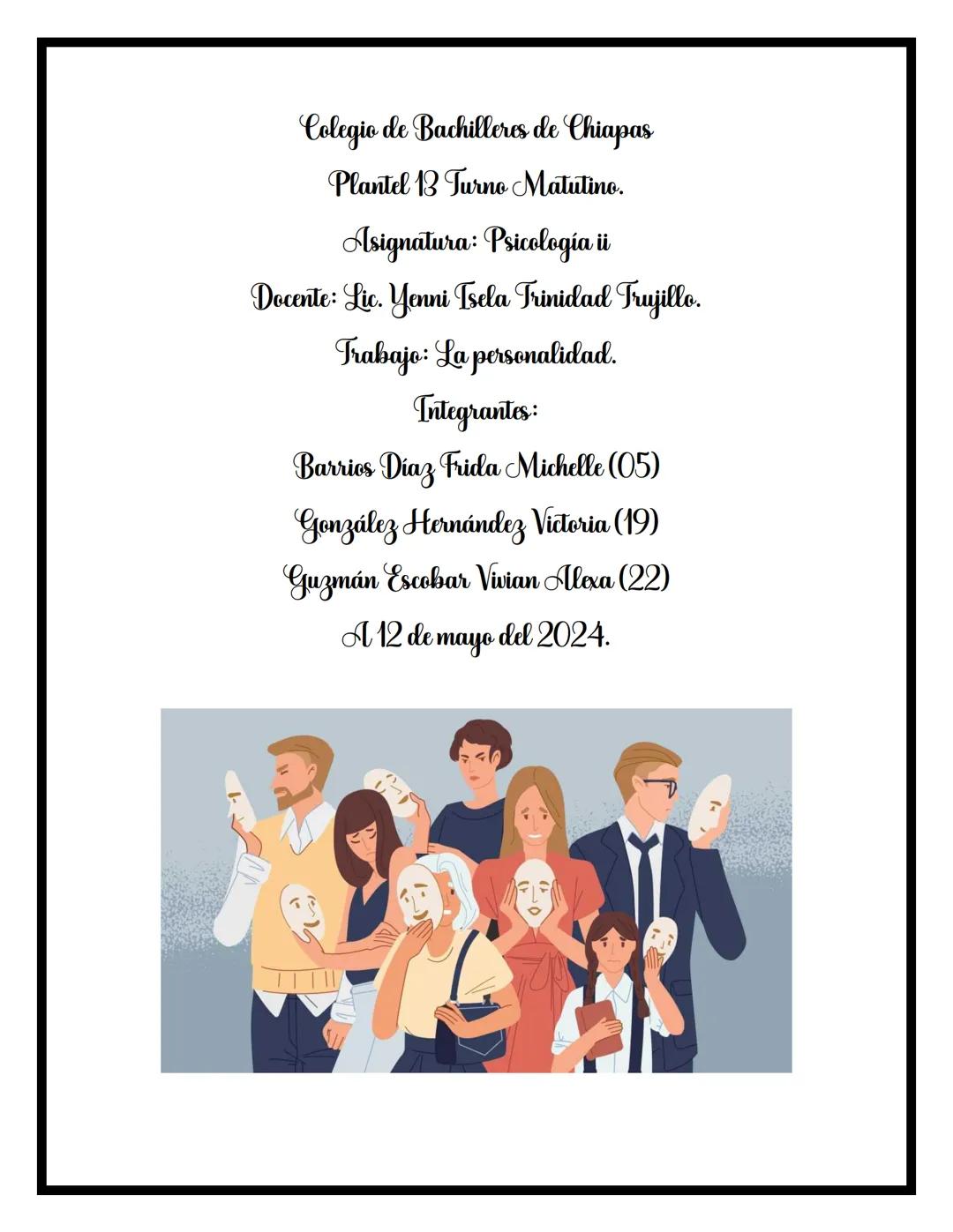 Colegio de Bachilleres de Chiapas
Plantel 13 Turno Matutino.
Asignatura: Psicología ii
Docente: Lic. Yenni Tsela Trinidad Trujillo.
Trabajo: