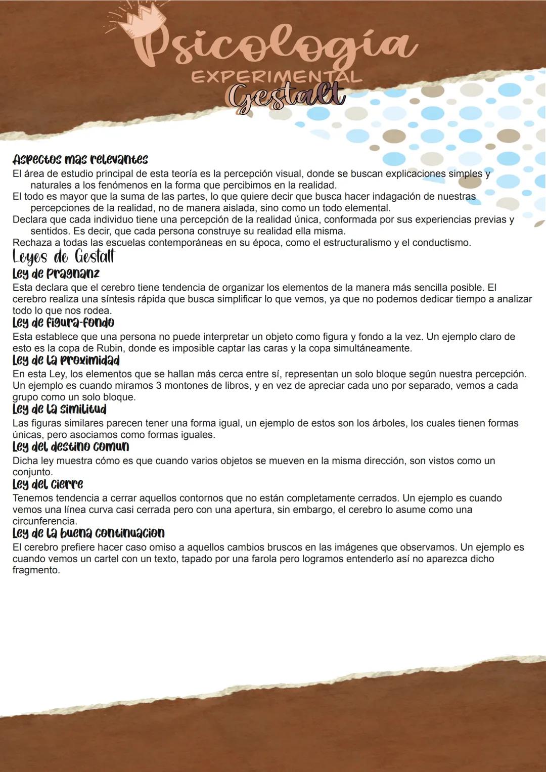# Psicología
## Gestalt
EXPERIMENTAL
### Definición
La psicología de la Gestalt es una corriente que se basa en el estudio de la percepc
